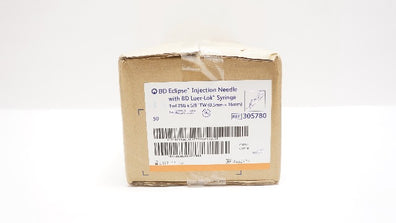 BD 305780 Eclipse Injection Ndle W/ Luer-Lok Syringe 1ml, 25G x 5/8 - Box of 50